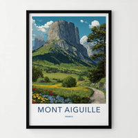 Mont Aiguille Poster - France Travel Art - Verdant Mountain Landscape Home Decor