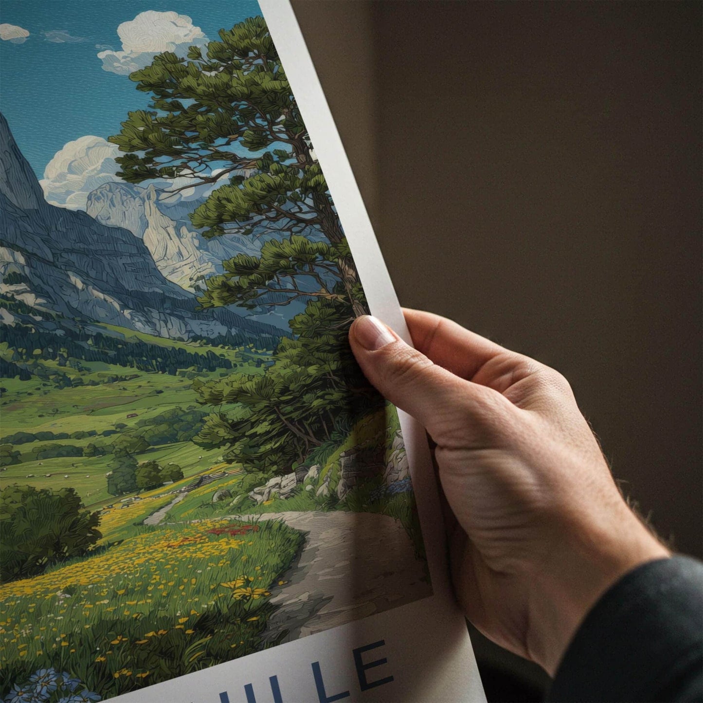 Mont Aiguille Poster - France Travel Art - Verdant Mountain Landscape Home Decor