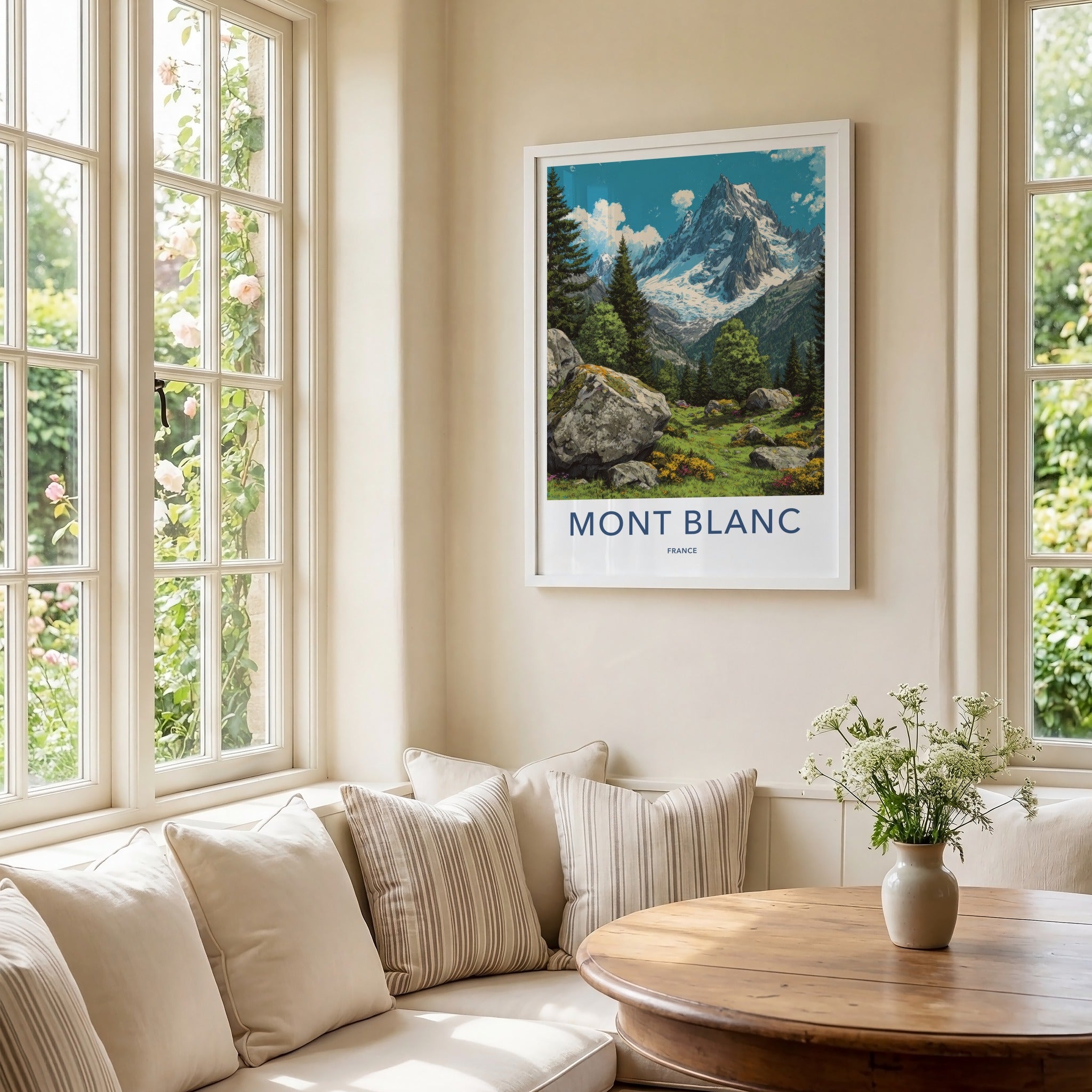 Mont Blanc Poster - France Travel Art - Alpine Snowy Peaks Home Decor
