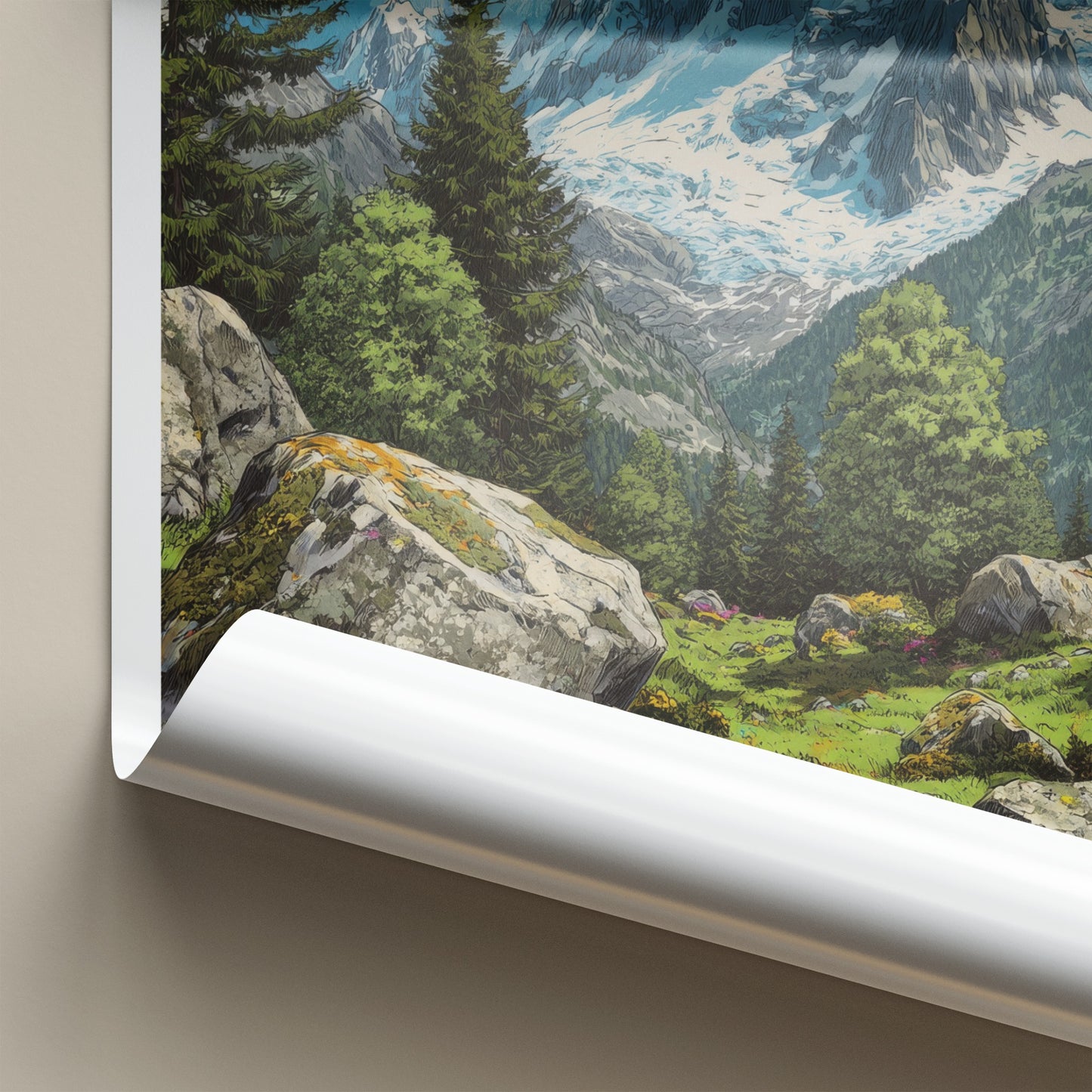 Mont Blanc Poster - France Travel Art - Alpine Snowy Peaks Home Decor