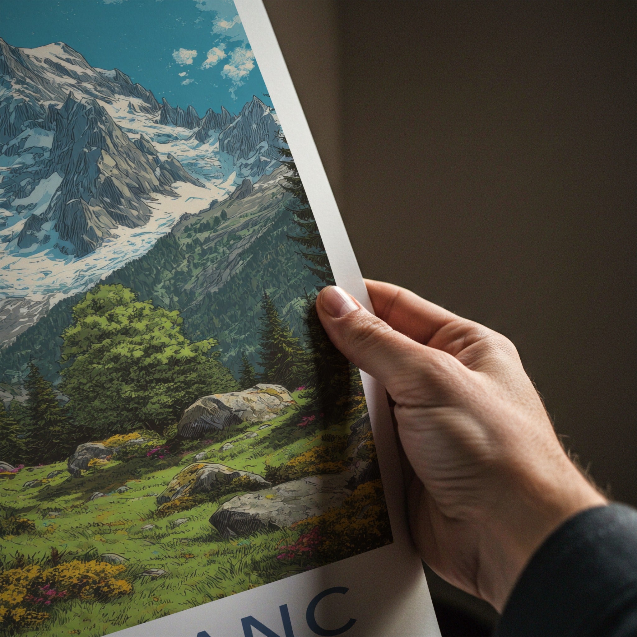 Mont Blanc Poster - France Travel Art - Alpine Snowy Peaks Home Decor