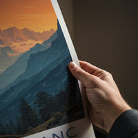 Mont Blanc Poster - France Travel Art - Alpine Valley Sunset Home Decor