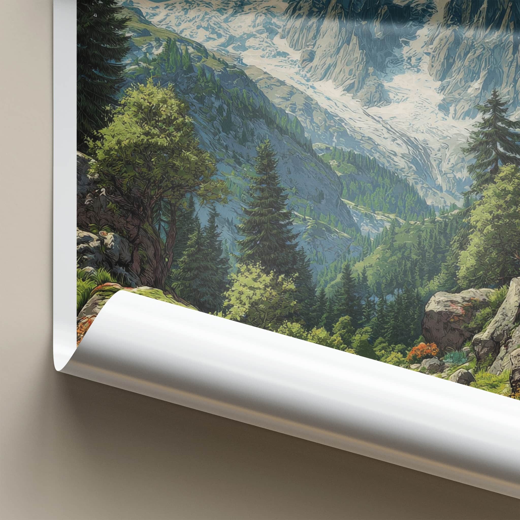 Mont Blanc Poster - France Travel Art - Glacier Mountain Vista Home Decor