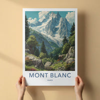 Mont Blanc Poster - France Travel Art - Glacier Mountain Vista Home Decor