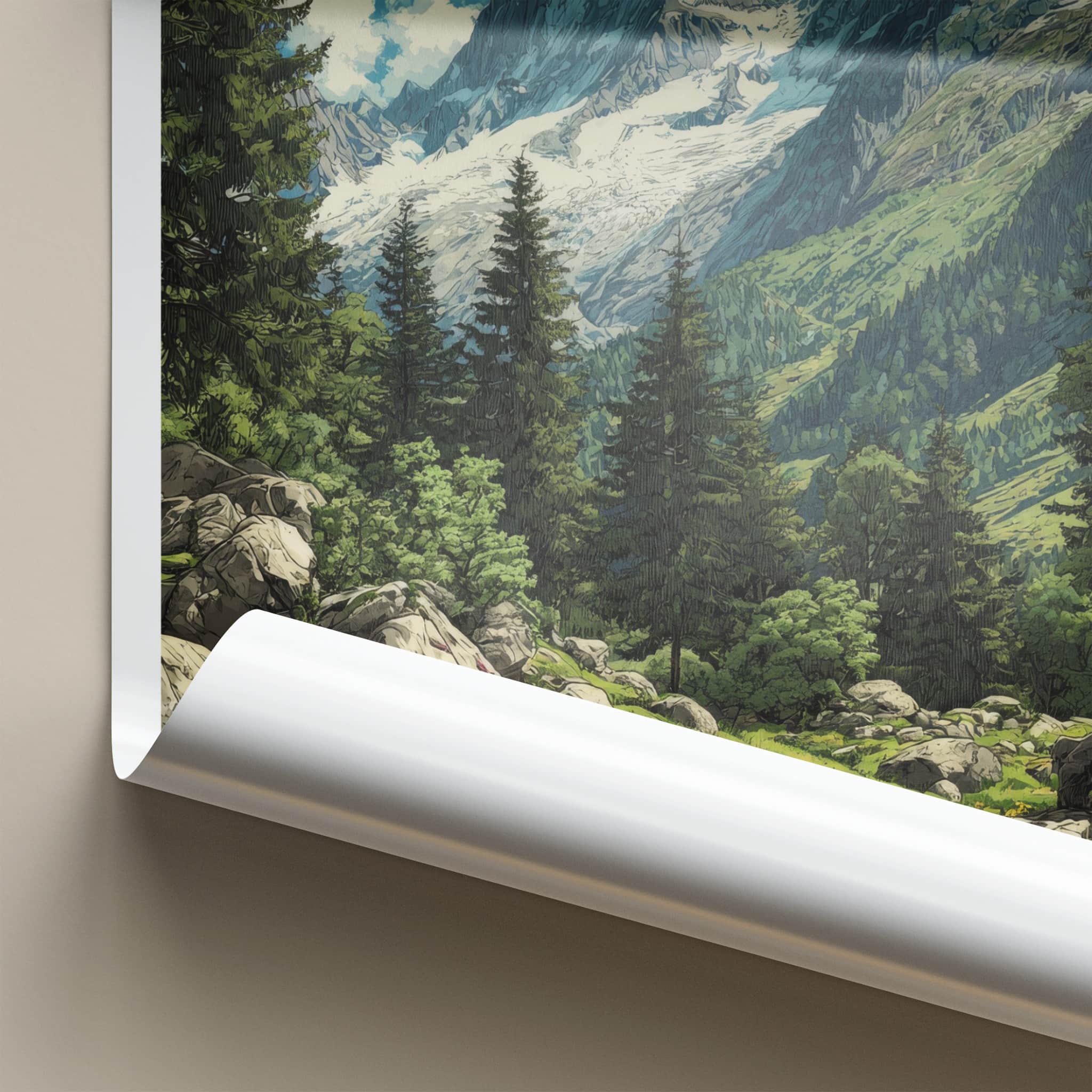 Mont Blanc Poster - France Travel Art - Majestic Mountain Landscape Wall Decor