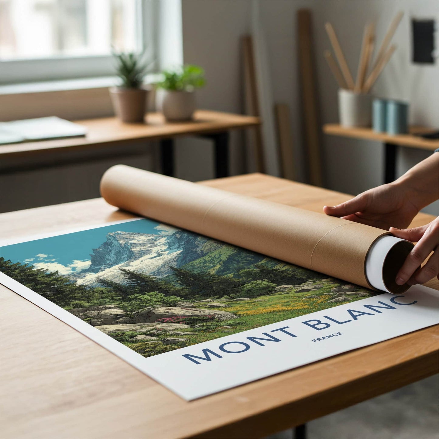 Mont Blanc Poster - France Travel Art - Majestic Mountain Landscape Wall Decor