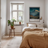 Mont Blanc Poster - France Travel Art - Starry Mountain Cabin Wall Decor