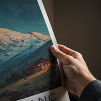 Mont Blanc Poster - France Travel Print Cabin Twilight Home Decor