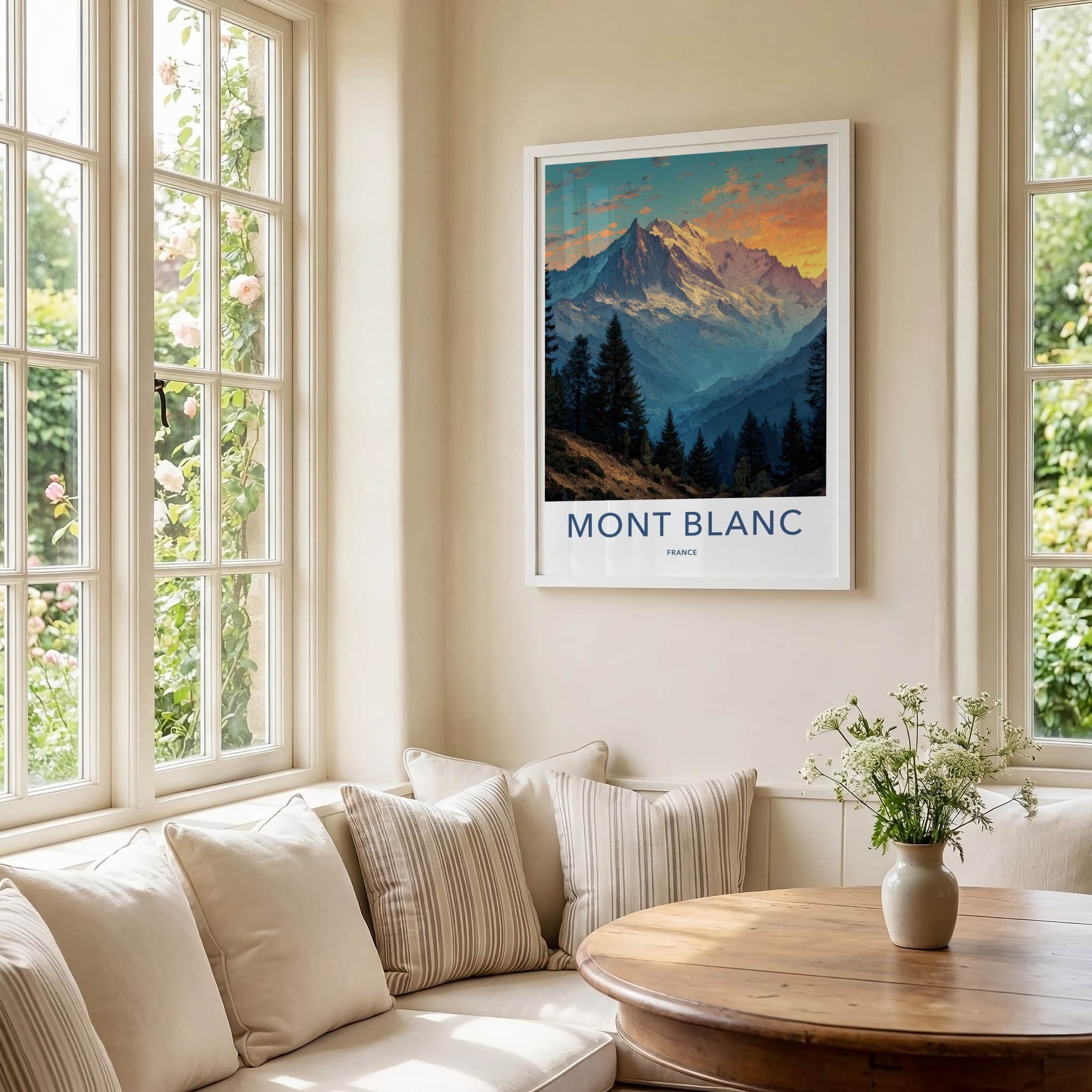 Mont Blanc Poster - France Wall Art - Dramatic Alpine View Home Decor