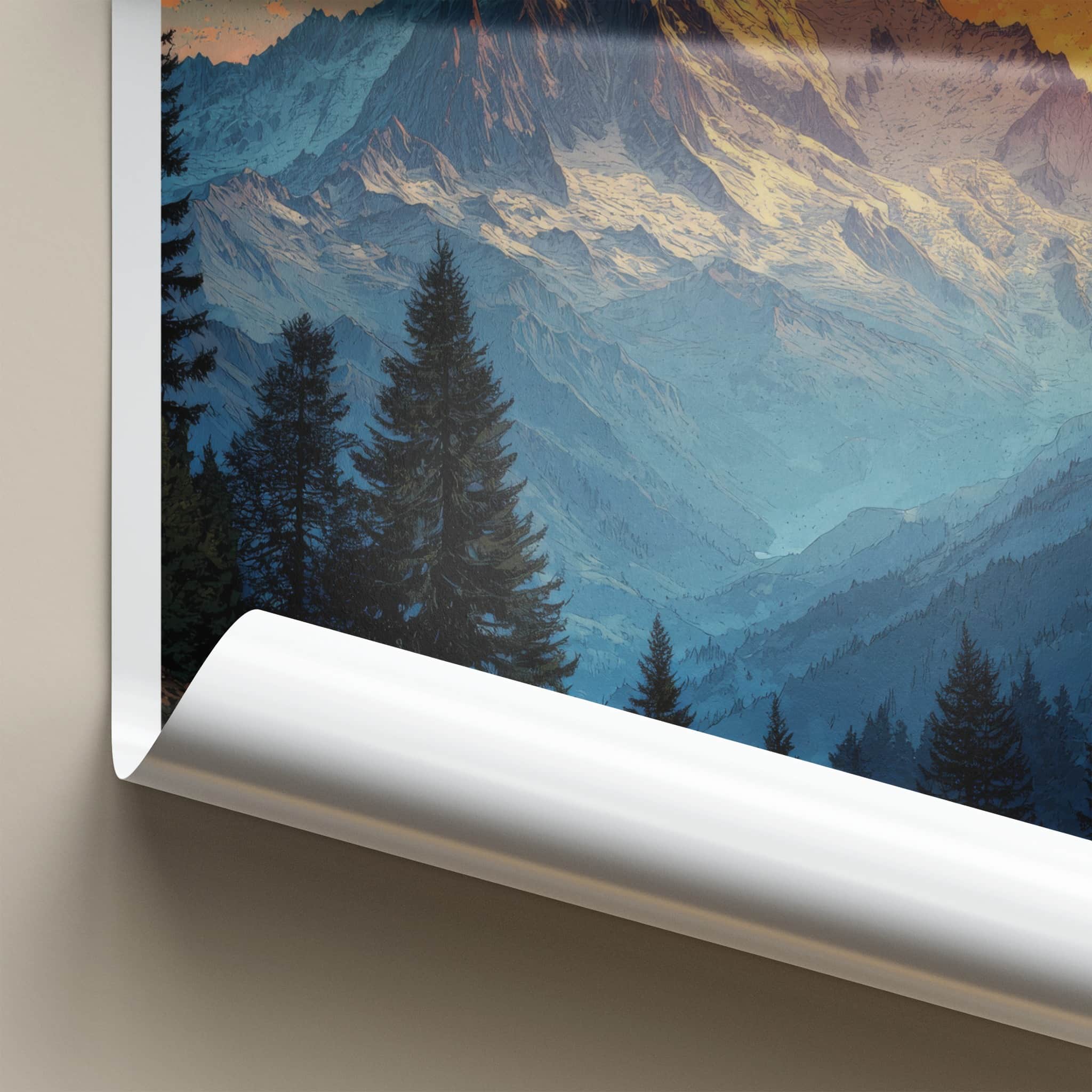 Mont Blanc Poster - France Wall Art - Dramatic Alpine View Home Decor