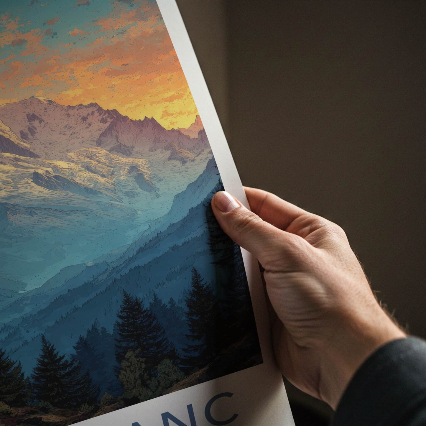Mont Blanc Poster - France Wall Art - Dramatic Alpine View Home Decor
