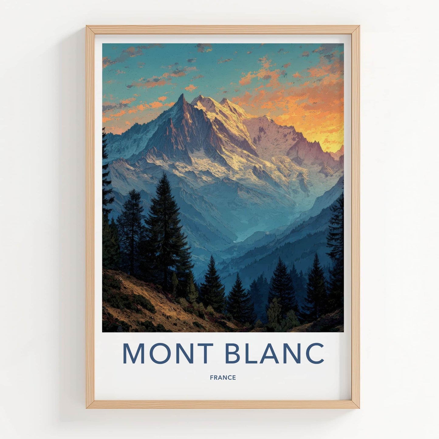 Mont Blanc Poster - France Wall Art - Dramatic Alpine View Home Decor