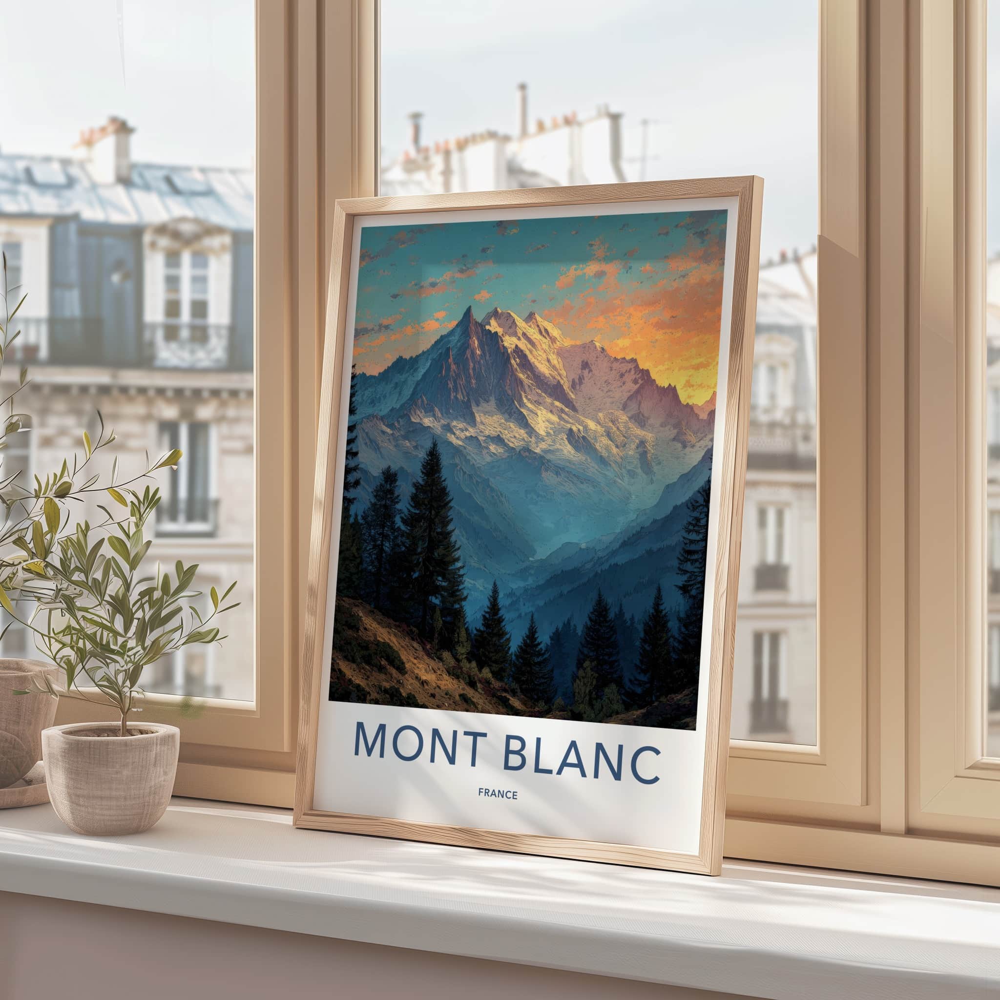 Mont Blanc Poster - France Wall Art - Dramatic Alpine View Home Decor