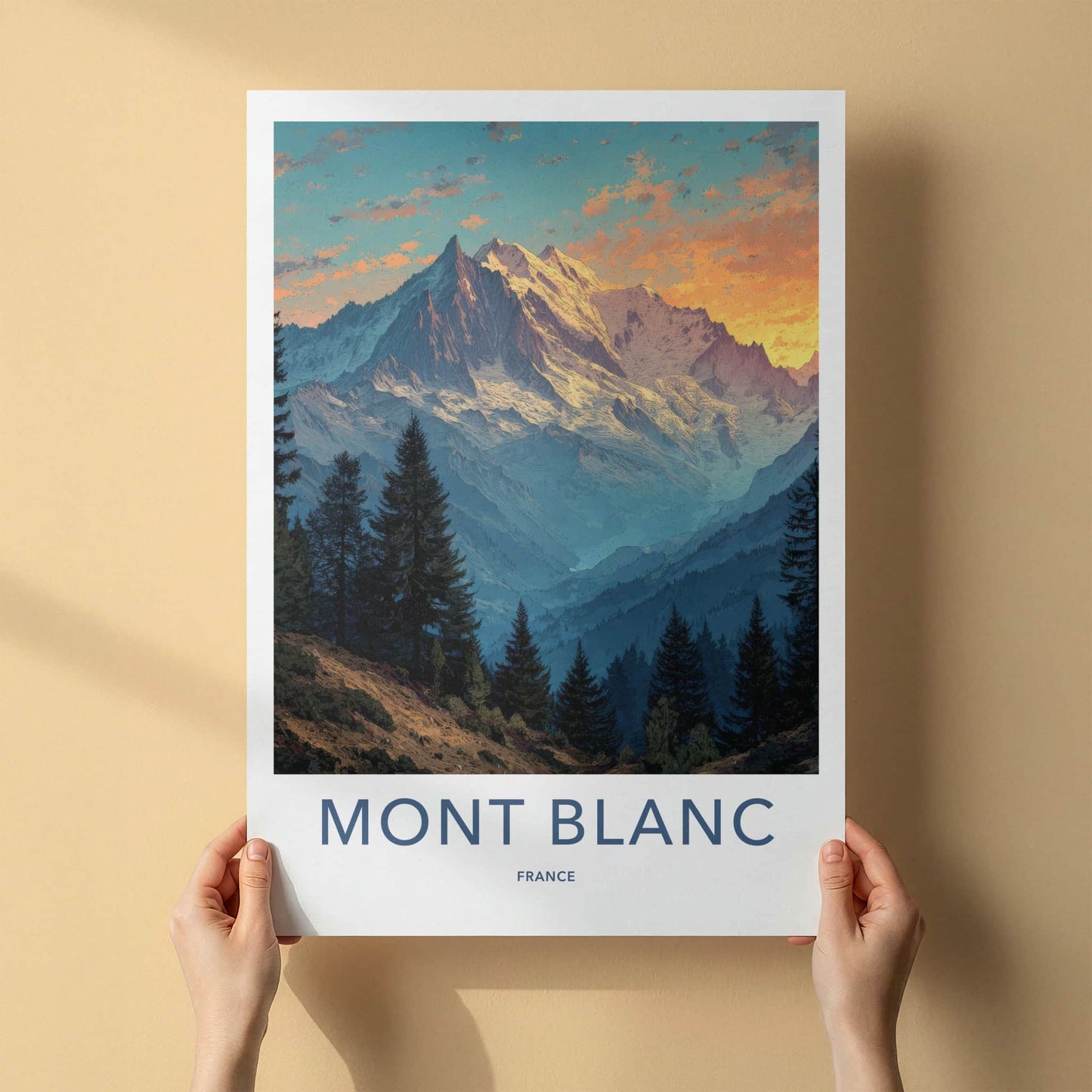Mont Blanc Poster - France Wall Art - Dramatic Alpine View Home Decor