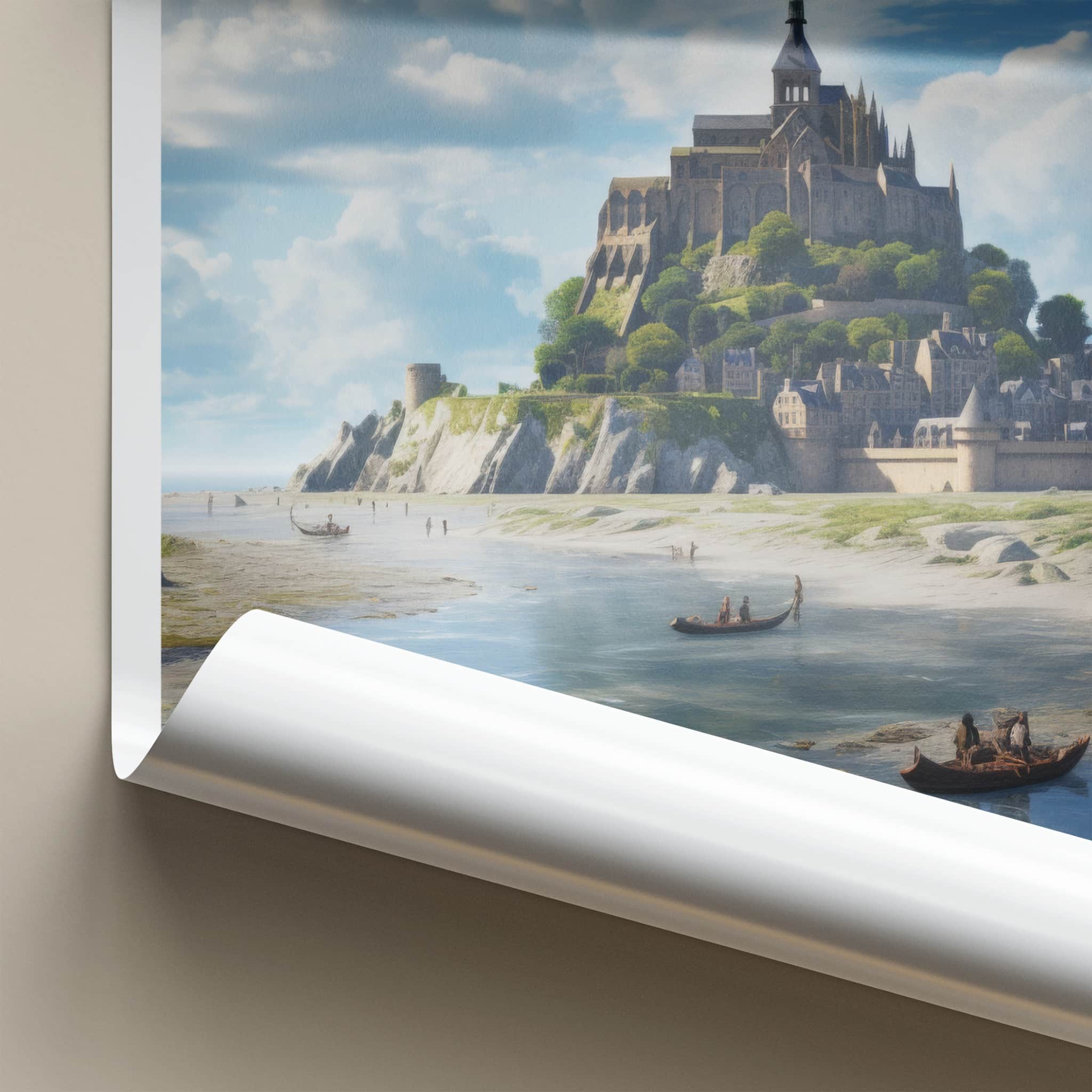 Mont Saint-Michel Poster - France Travel Art - Historic Coastal Abbey Wall Decor