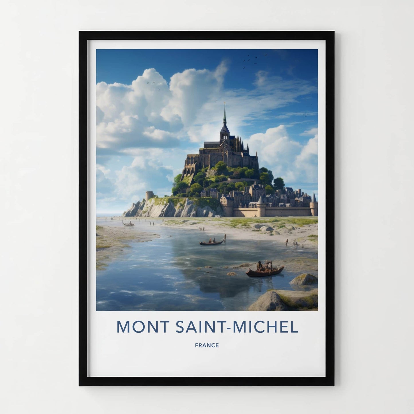 Mont Saint-Michel Poster - France Travel Art - Historic Coastal Abbey Wall Decor