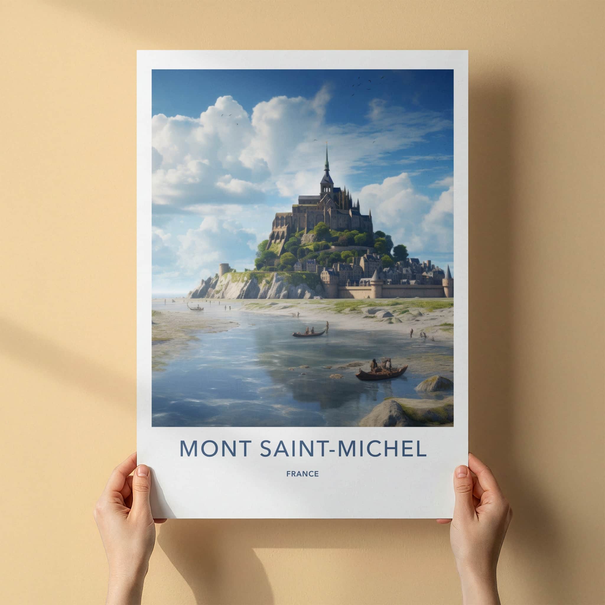 Mont Saint-Michel Poster - France Travel Art - Historic Coastal Abbey Wall Decor