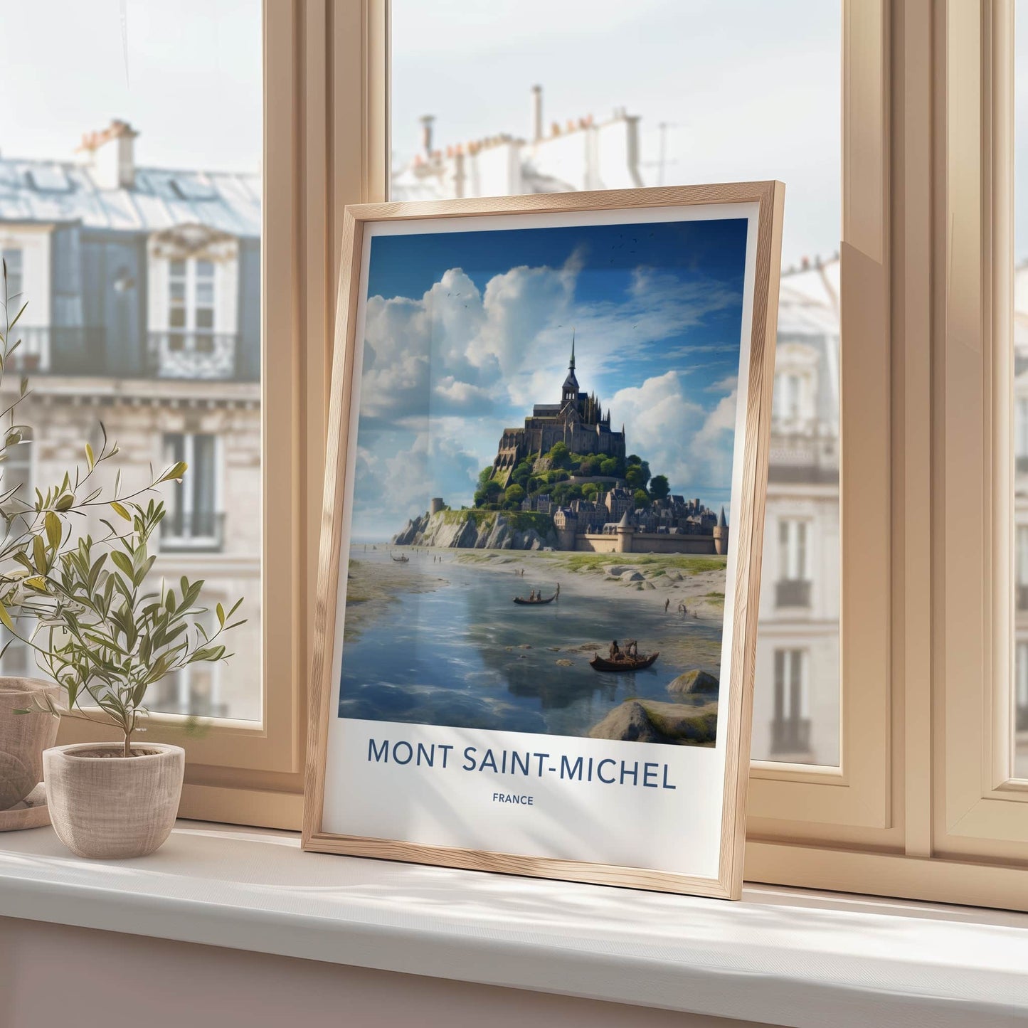 Mont Saint-Michel Poster - France Travel Art - Historic Coastal Abbey Wall Decor