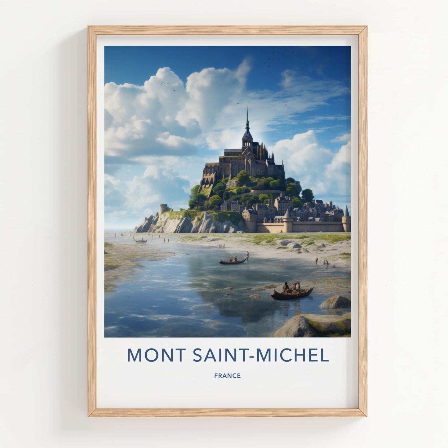 Mont Saint-Michel Poster - France Travel Art - Historic Coastal Abbey Wall Decor