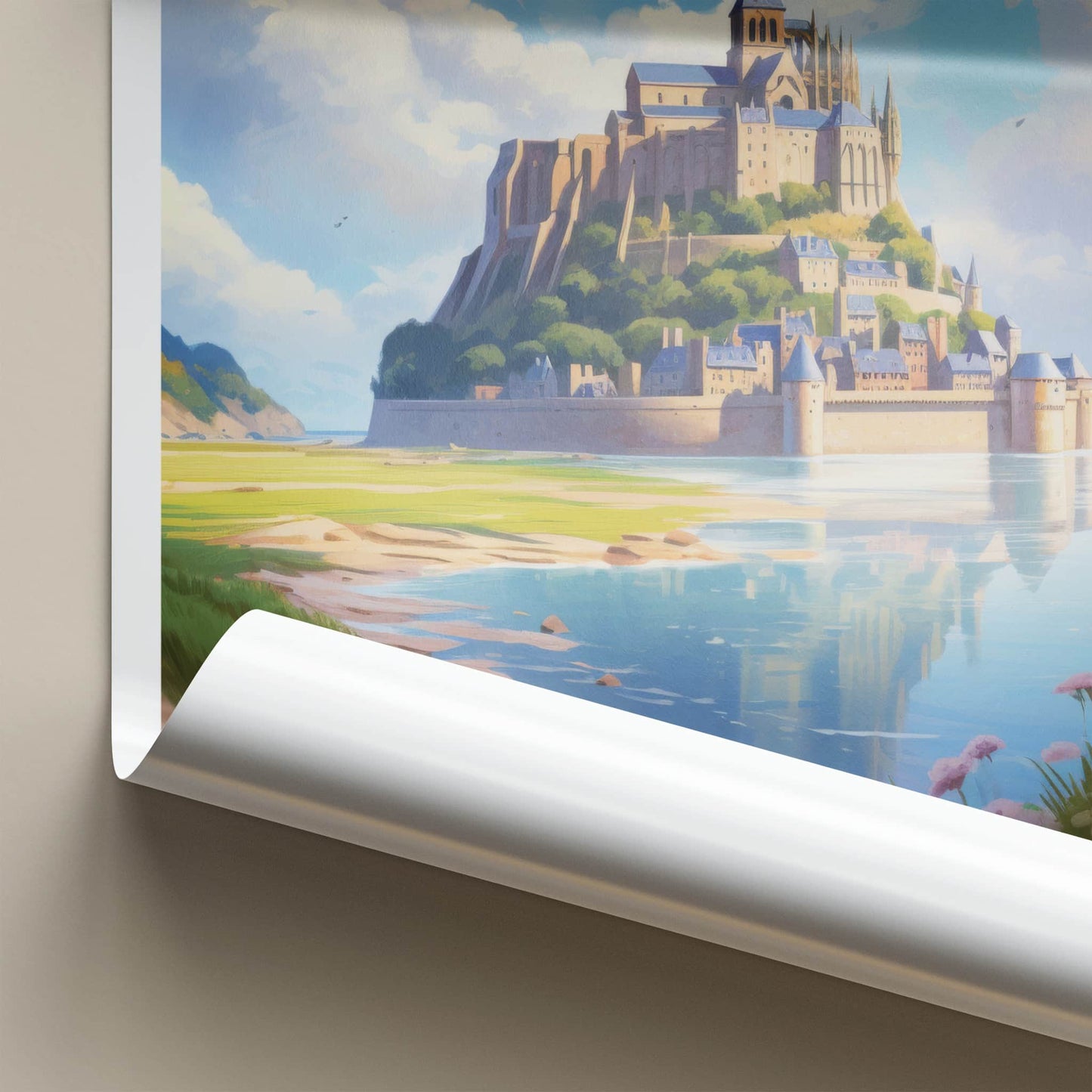 Mont Saint-Michel Poster - France Travel Art - Historic Island Fortress Wall Decor