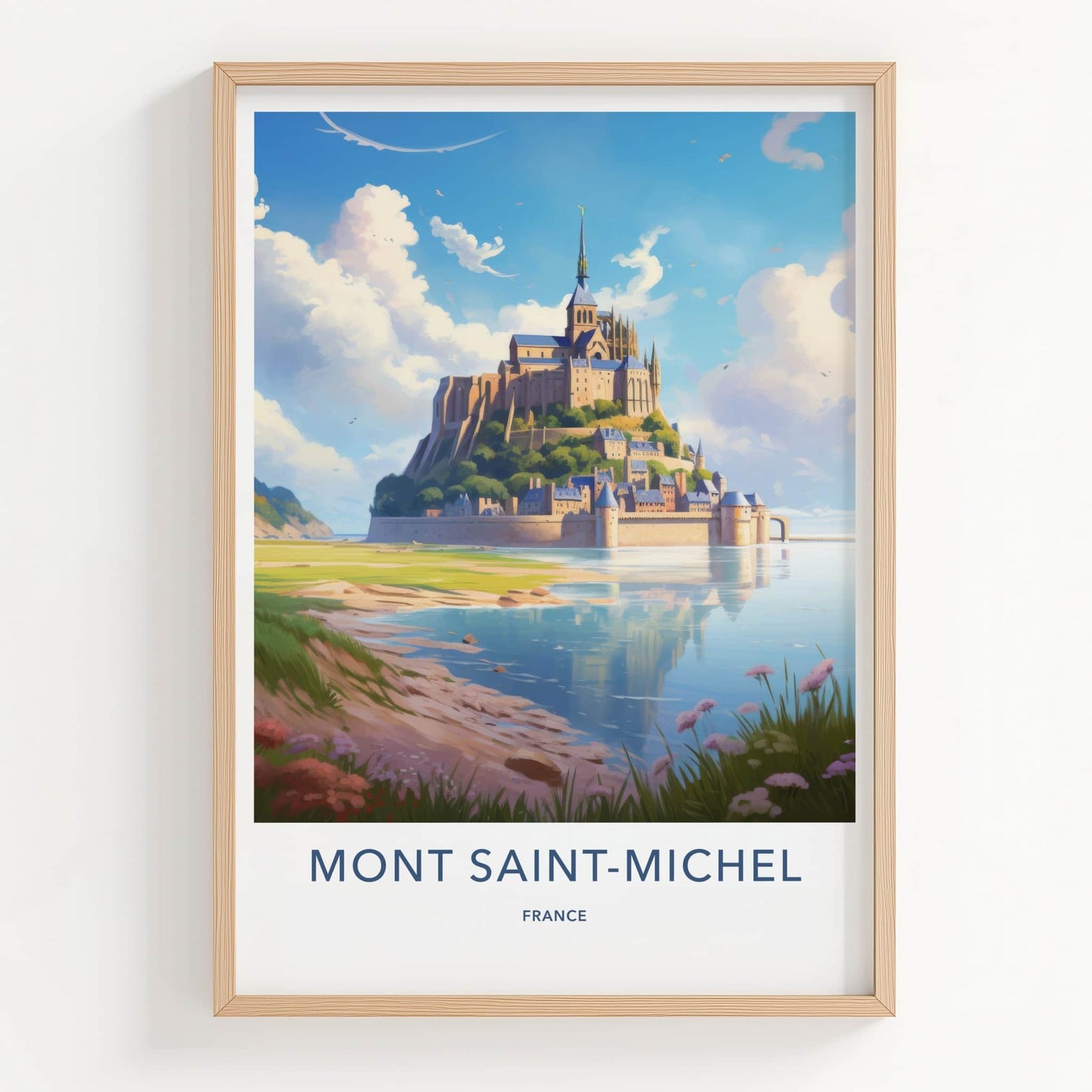 Mont Saint-Michel Poster - France Travel Art - Historic Island Fortress Wall Decor