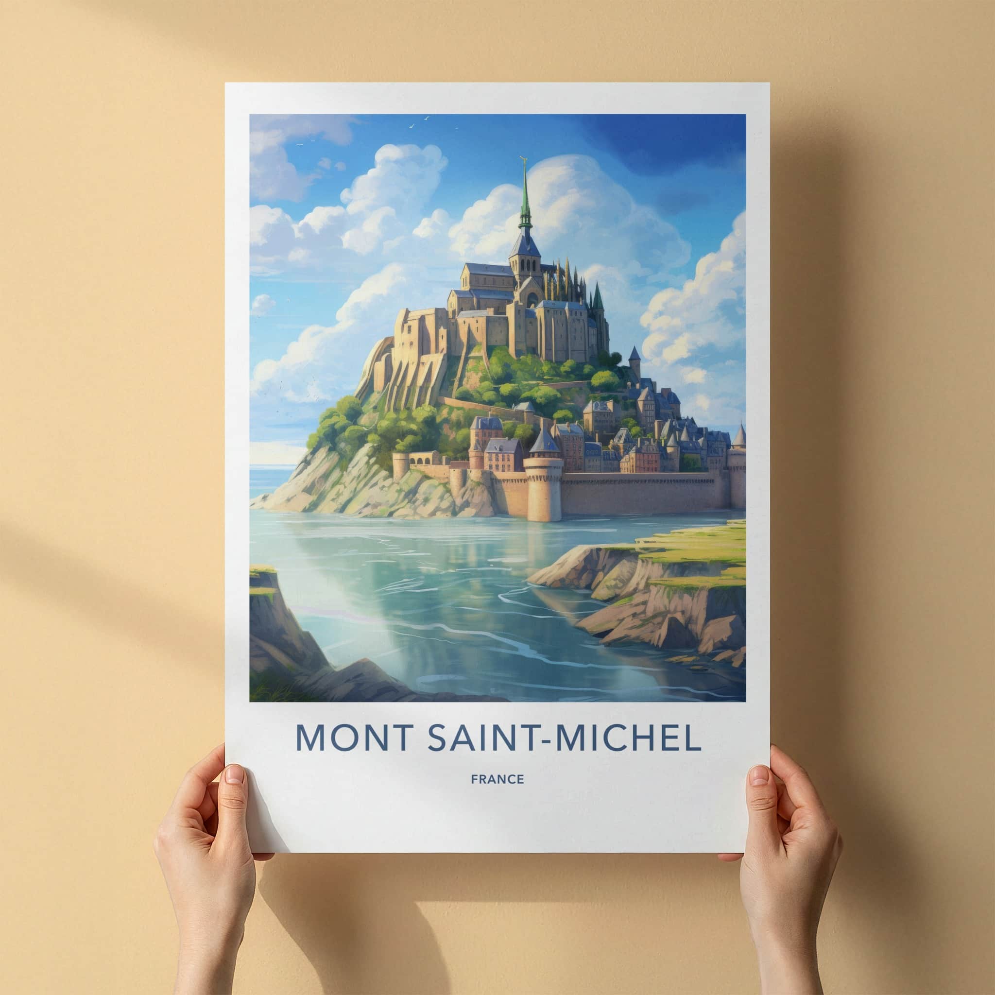 Mont Saint-Michel Poster - France Travel Art - Majestic Island Monastery Home Decor