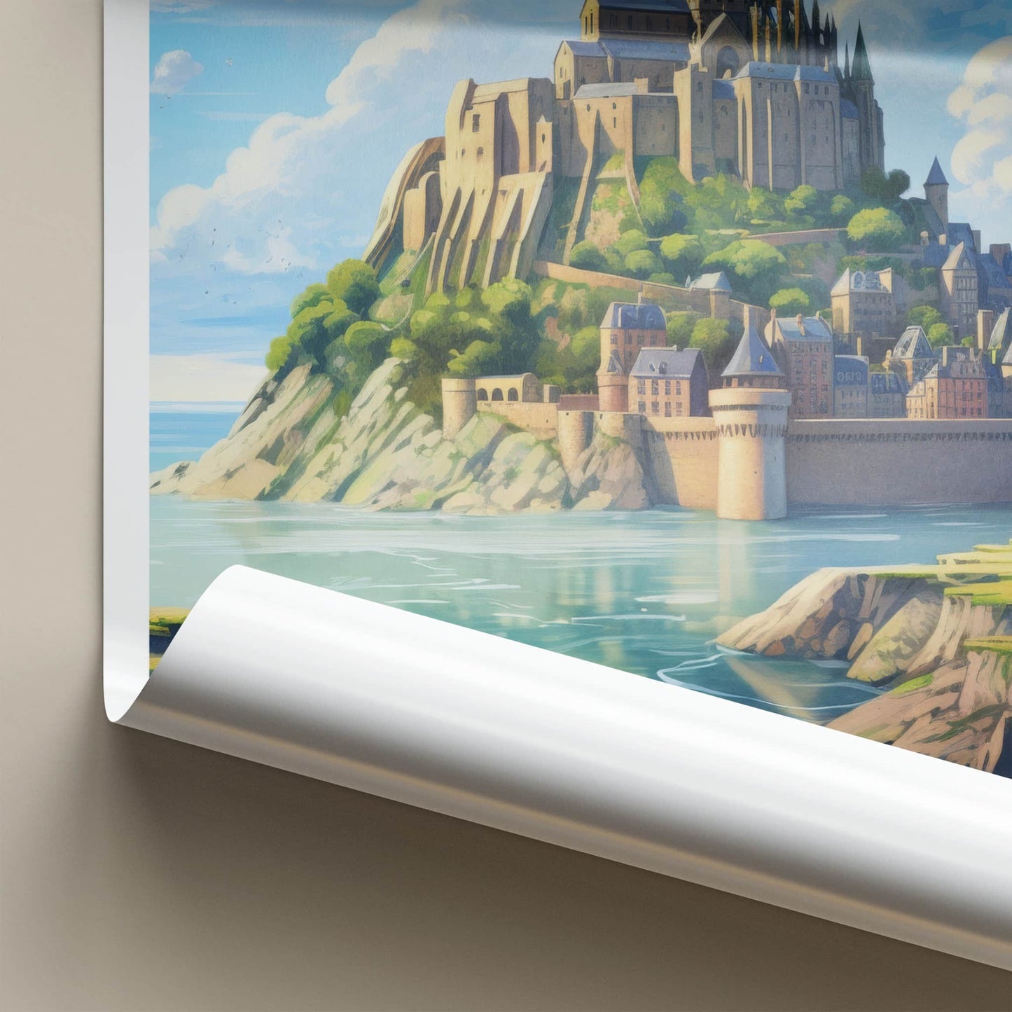 Mont Saint-Michel Poster - France Travel Art - Majestic Island Monastery Home Decor