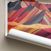 Montana Arcoiris Poster - Peru Travel Art - Vibrant Striped Peaks Home Decor