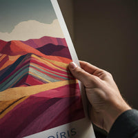 Montana Arcoiris Poster - Peru Travel Art - Vibrant Striped Peaks Home Decor