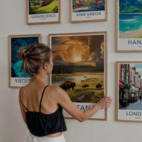 Montana Poster - Bison Wall Art