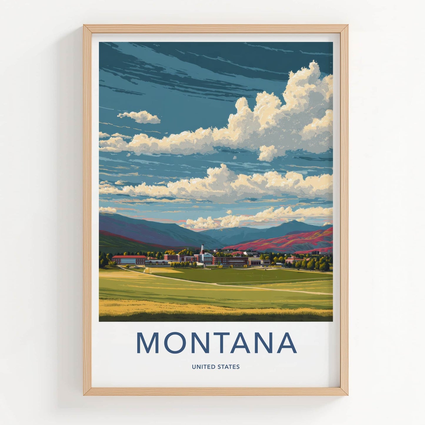 Montana Poster - Montana Art Print - Mountain University Campus Wall Decor