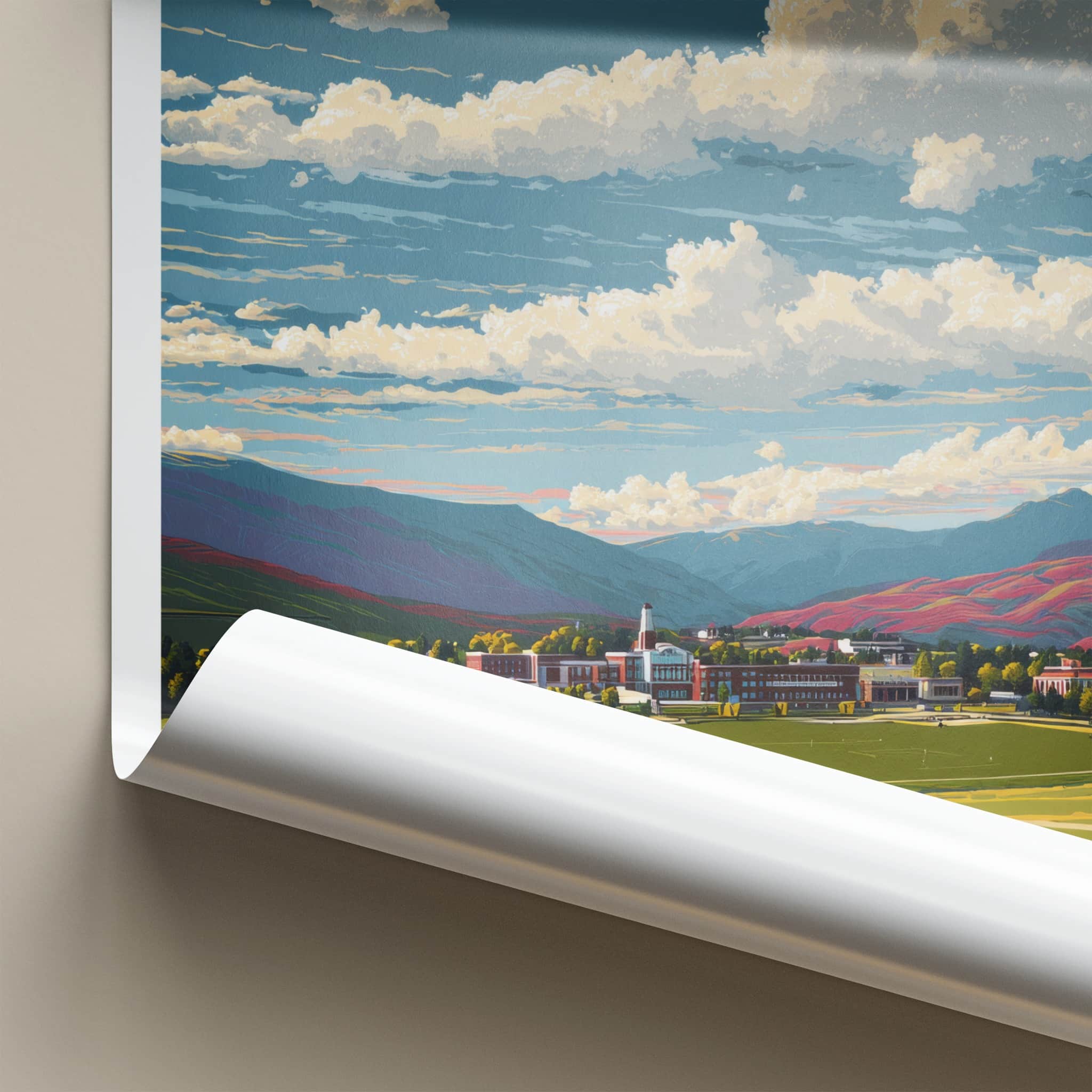 Montana Poster - Montana Art Print - Mountain University Campus Wall Decor