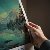 Montana Poster - Montana Wall Art - Northern Lights Reflection Home Decor