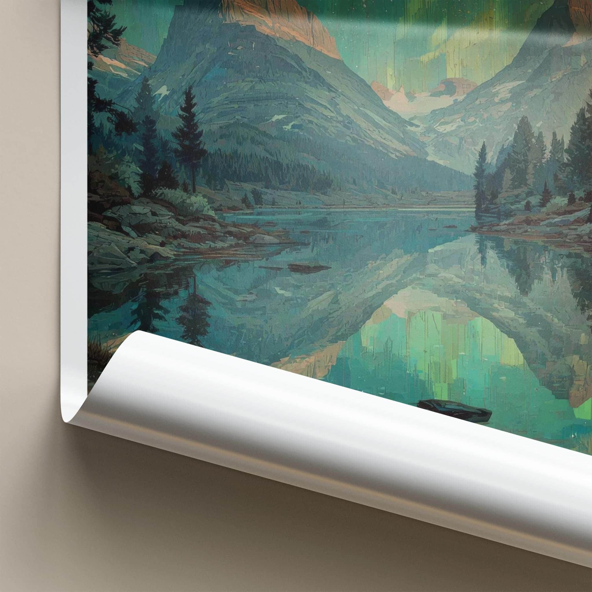 Montana Poster - Montana Wall Art - Northern Lights Reflection Home Decor