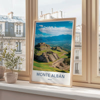 Monte Alban Poster - Mexico Travel Art - Ancient Zapotec Ruins Home Decor