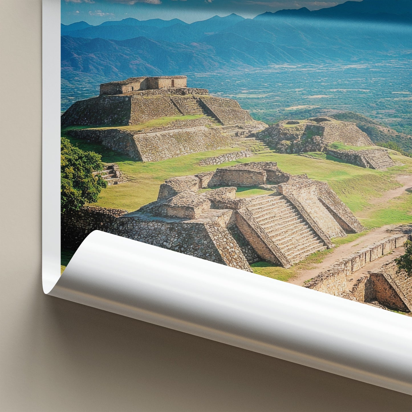 Monte Alban Poster - Mexico Travel Art - Ancient Zapotec Ruins Home Decor
