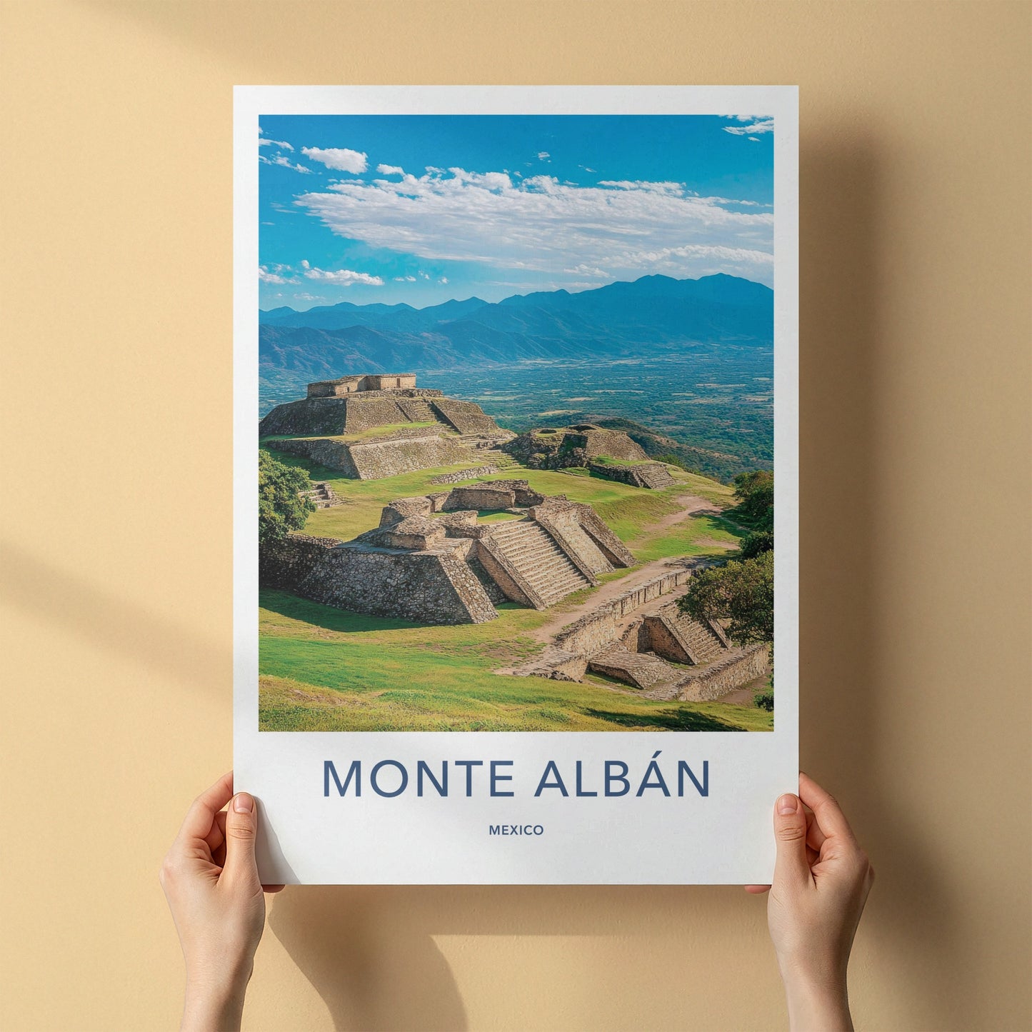 Monte Alban Poster - Mexico Travel Art - Ancient Zapotec Ruins Home Decor