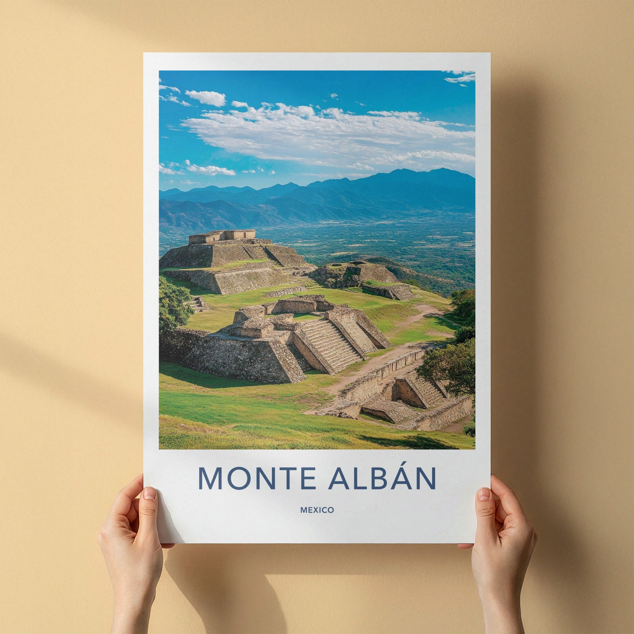 Monte Alban Poster - Mexico Travel Art - Ancient Zapotec Ruins Home Decor