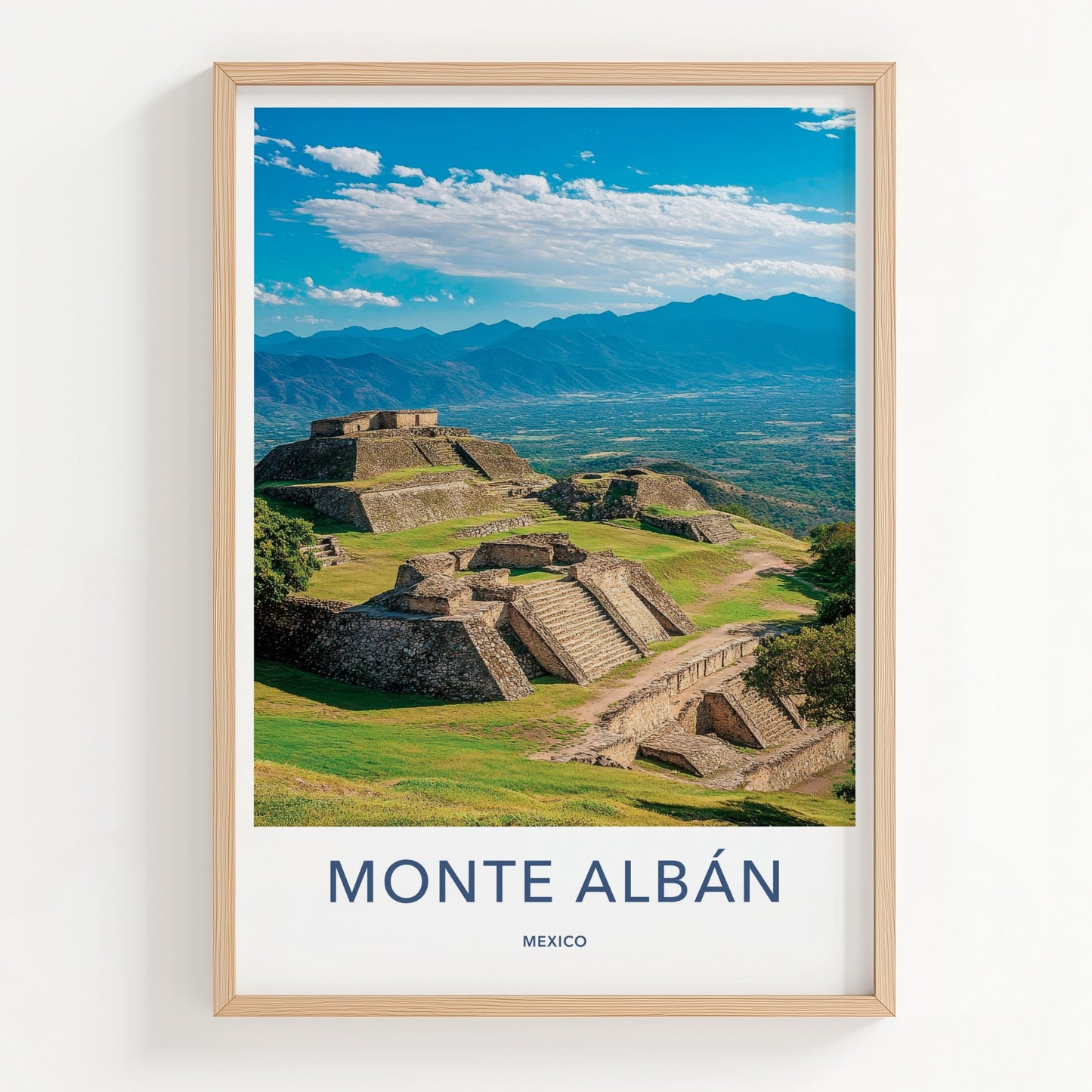 Monte Alban Poster - Mexico Travel Art - Ancient Zapotec Ruins Home Decor