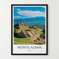 Monte Alban Poster - Mexico Travel Art - Ancient Zapotec Ruins Home Decor