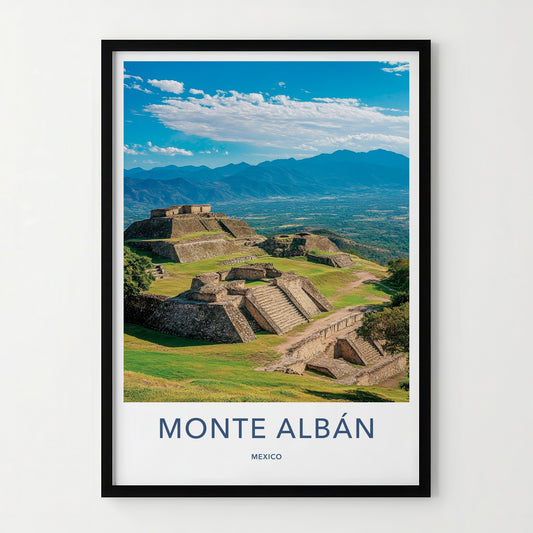 Monte Alban Poster - Mexico Travel Art - Ancient Zapotec Ruins Home Decor