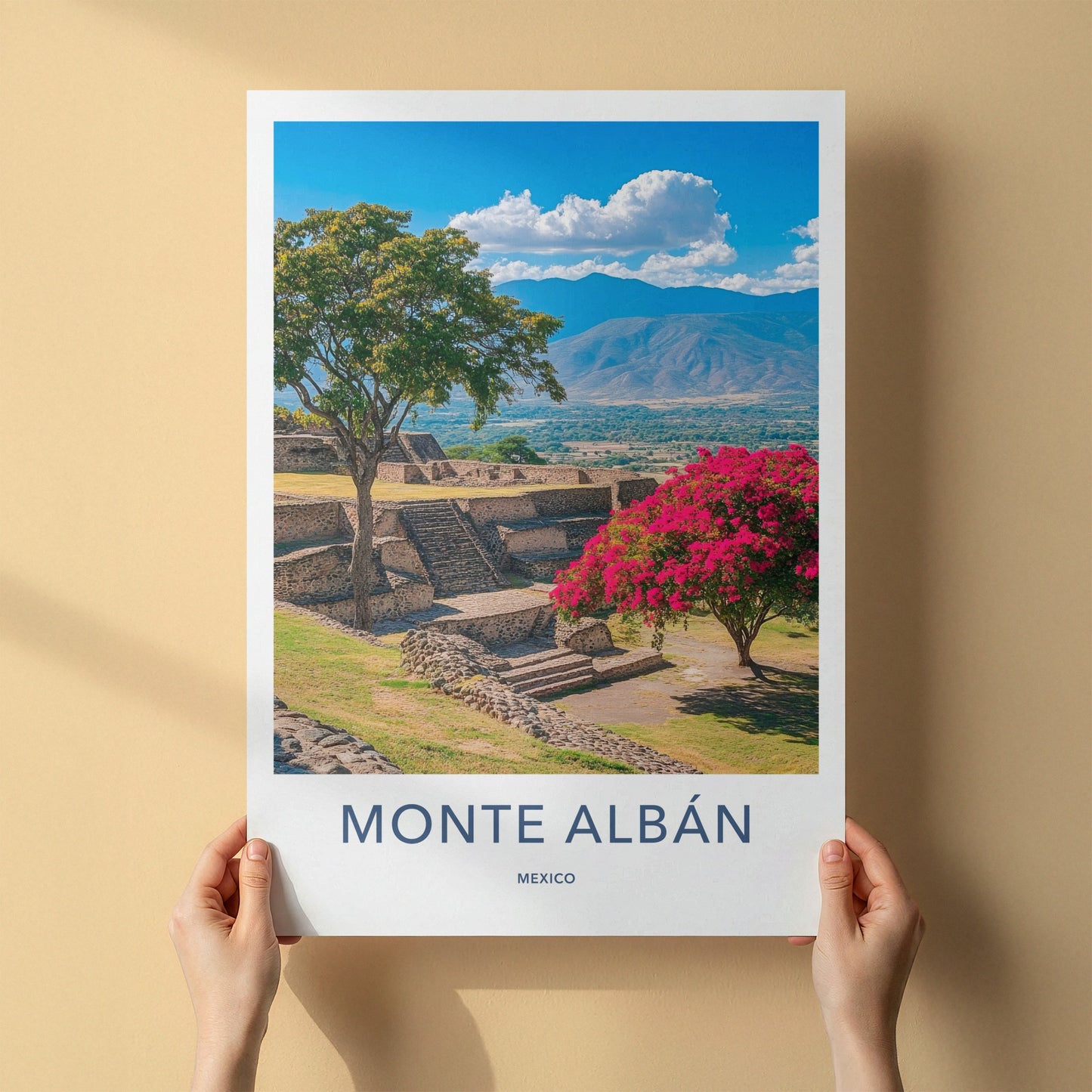 Monte Alban Poster - Mexico Travel Art - Ancient Zapotec Vista Home Decor