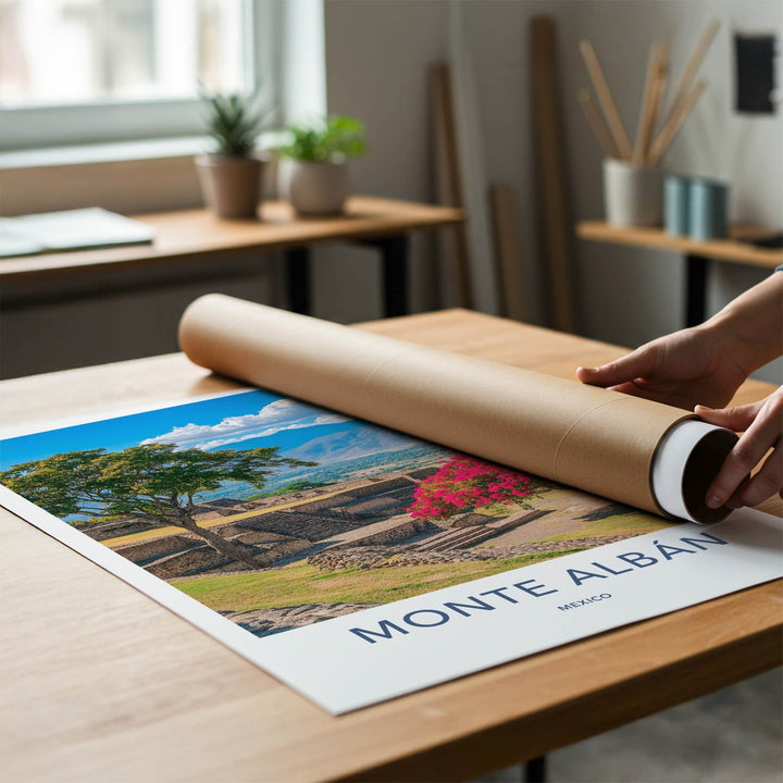 Monte Alban Poster - Mexico Travel Art - Ancient Zapotec Vista Home Decor