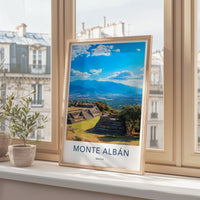 Monte Alban Poster - Mexico Wall Art - Zapotec Hilltop Ruins Home Decor