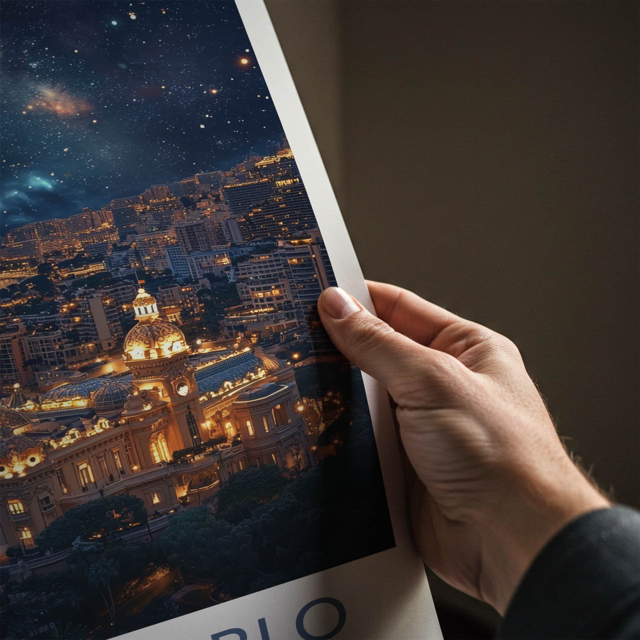 Monte Carlo Poster - Monaco Art Print - Starry City Night Home Decor
