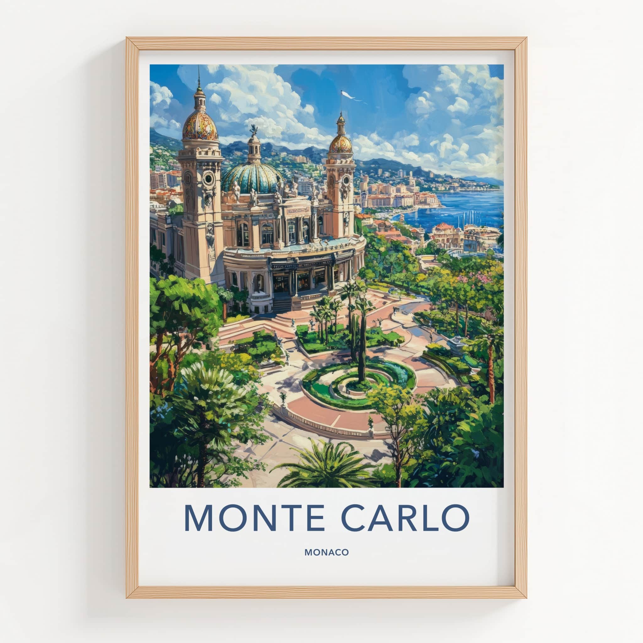 Monte Carlo Poster - Monaco Travel Art - Grand Casino Gardens Home Decor