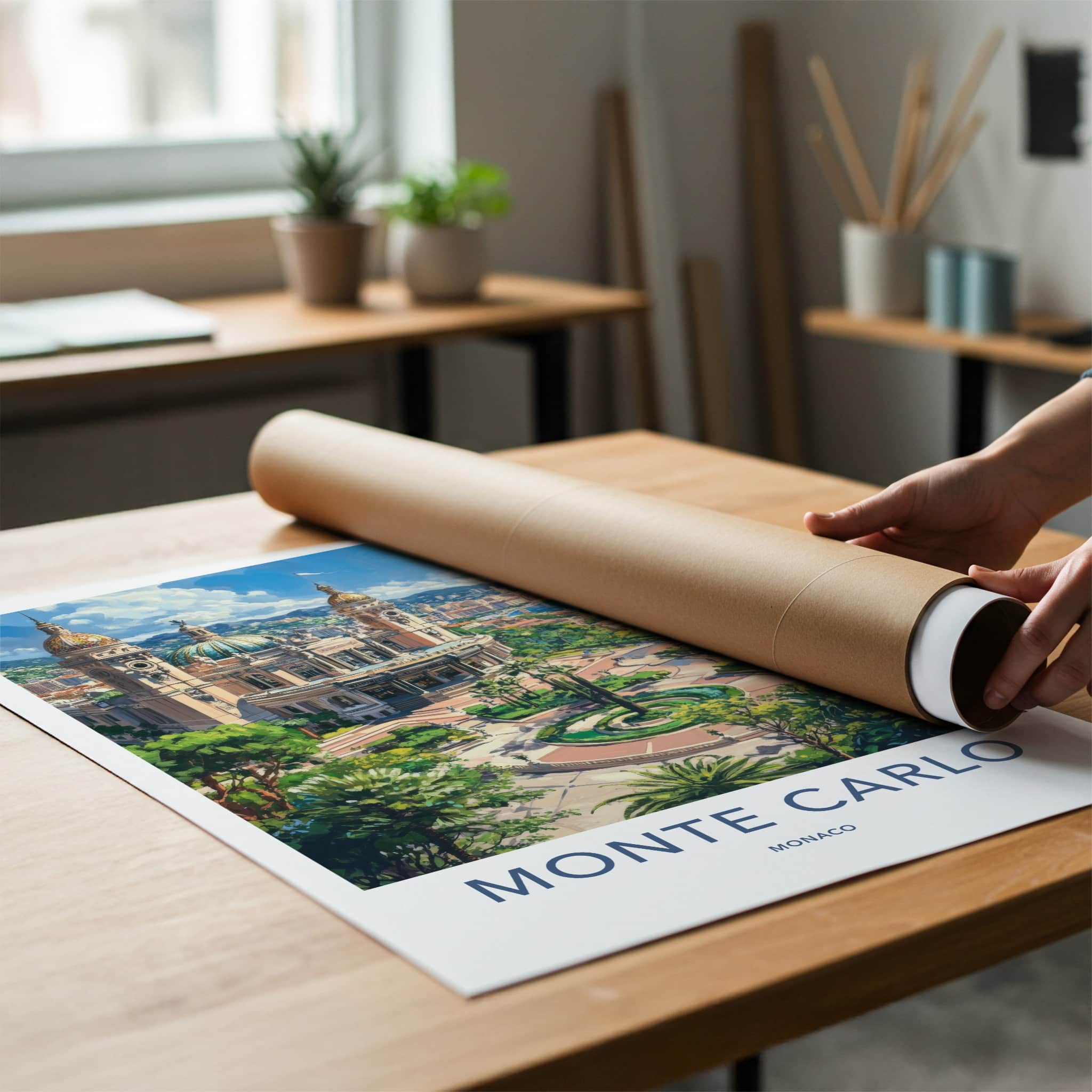Monte Carlo Poster - Monaco Travel Art - Grand Casino Gardens Home Decor