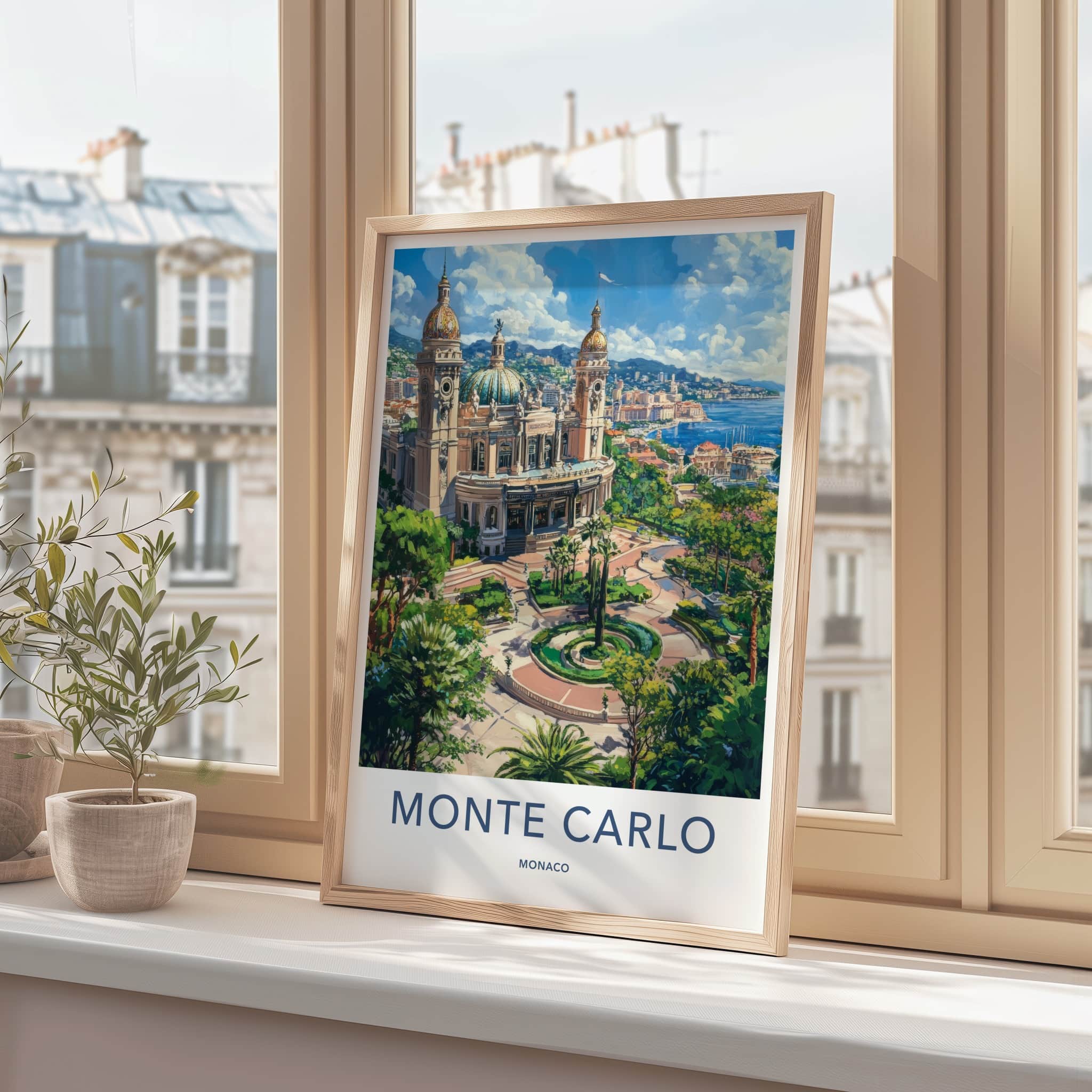 Monte Carlo Poster - Monaco Travel Art - Grand Casino Gardens Home Decor
