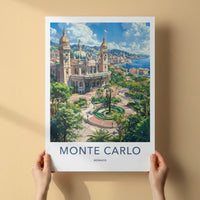 Monte Carlo Poster - Monaco Travel Art - Grand Casino Gardens Home Decor
