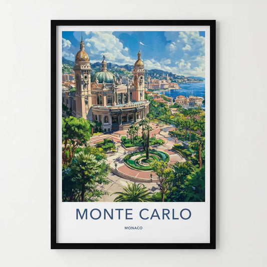 Monte Carlo Poster - Monaco Travel Art - Grand Casino Gardens Home Decor